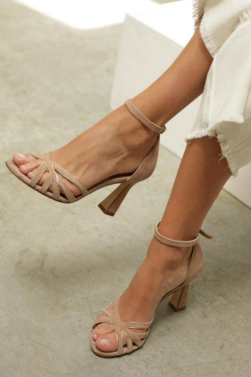 Sandalias Mujer | Tacón Bajo Cómodo | Corte Abierto | Estilo Patchwork Verano