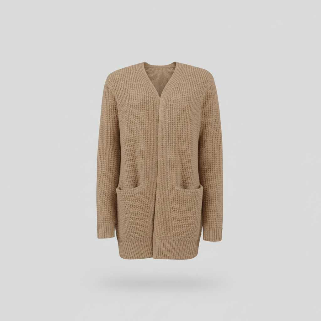 Cárdigan Largo Mujer Gris | Chaqueta de Punto Elegante