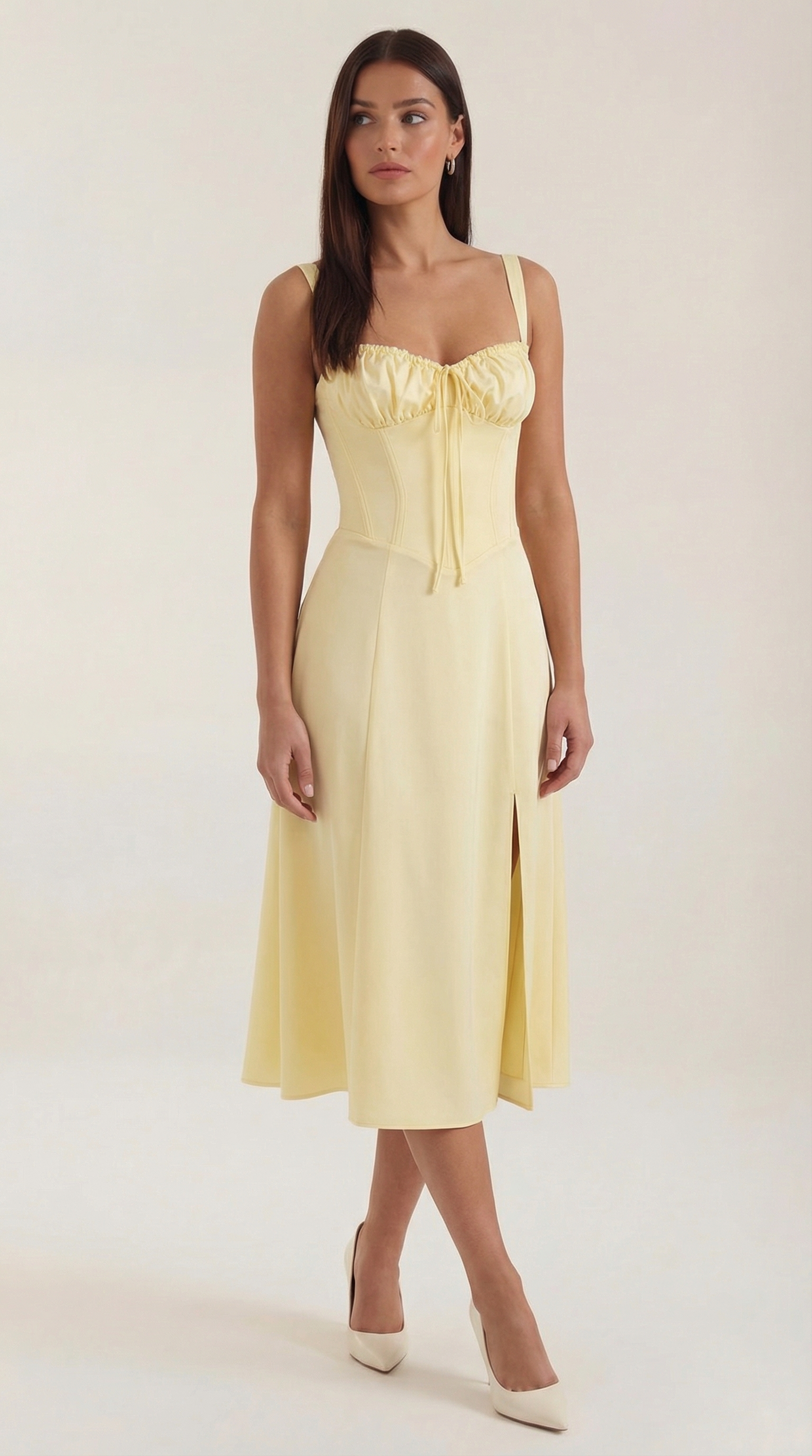 Valeria | Mujer Vestido Midi Línea A Cordón
