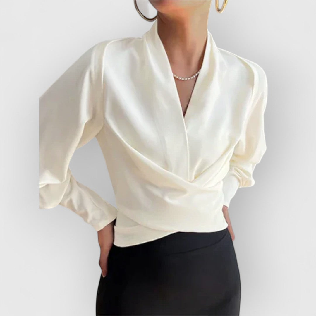 Camisa elegante ligera para mujer con mangas abullonadas diaria