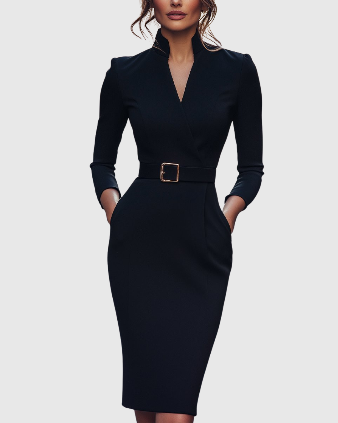 Claribel – Vestido negro elegante de fiesta para mujer