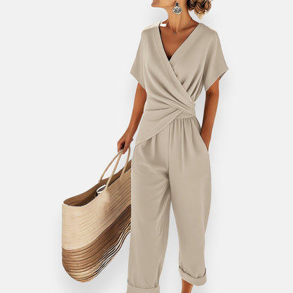 Iona | Conjunto Elegante con Diseño Cruzado y Pantalón Largo