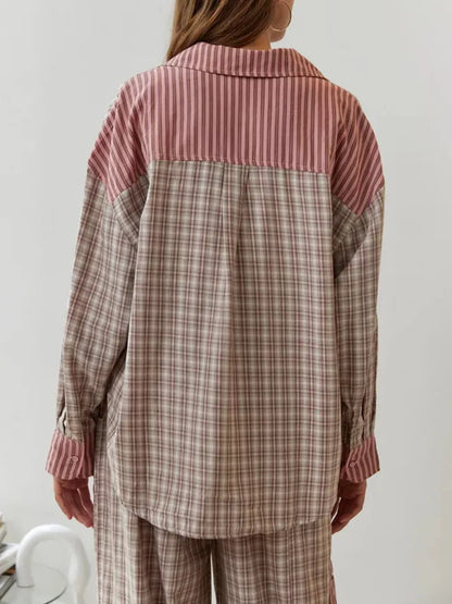 COSYCOTTON – Conjunto de blusa de dos piezas para mujer, confeccionado en algodón suave y elástico.