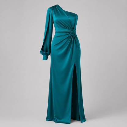 Vestido elegante de manga larga con diseño floral – FLORENCIA