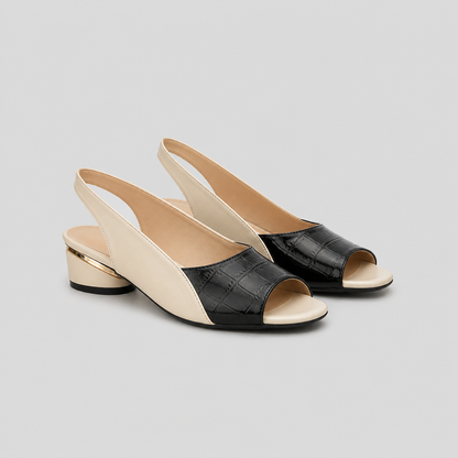 Sandalias de piel con tacón ancho y plantilla acolchada – SOLEIA