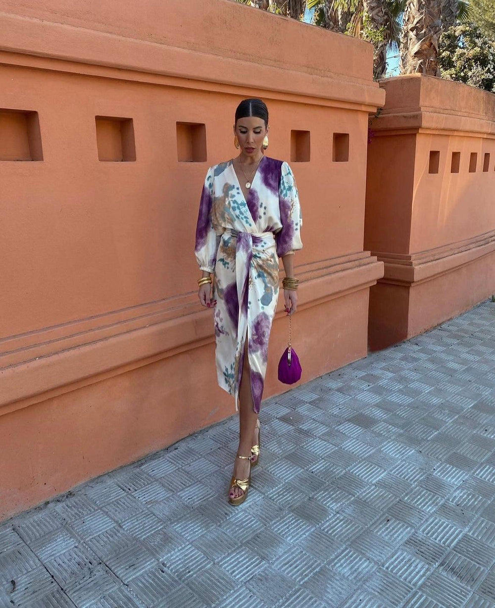 VALENTINA | VESTIDO MIDI ELEGANTE CRUZADO