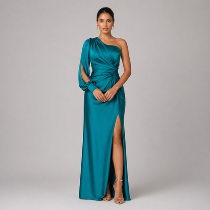 Vestido elegante de manga larga con diseño floral – FLORENCIA
