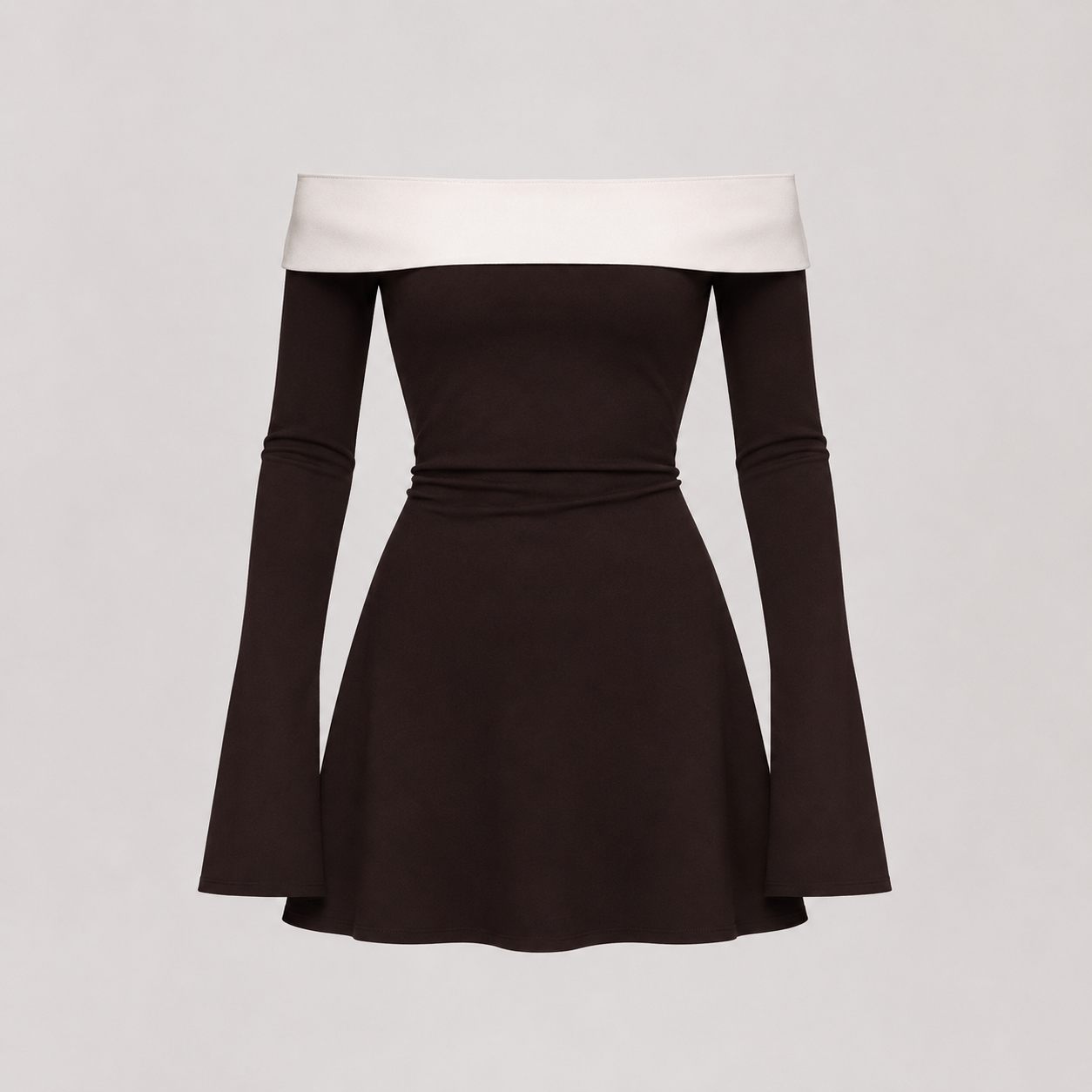 Ofelia | Mujer Vestido Corto Hombros Descubiertos Bloques Color