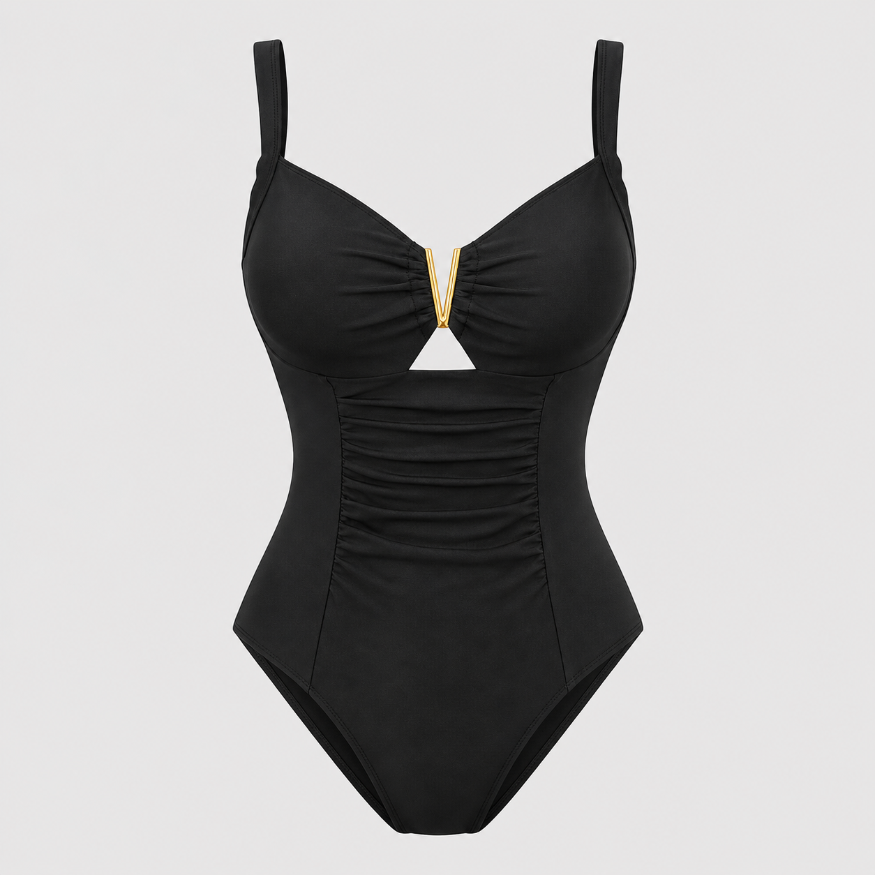 Sophia – Tankini de dos piezas con escote en V y color liso para mujer