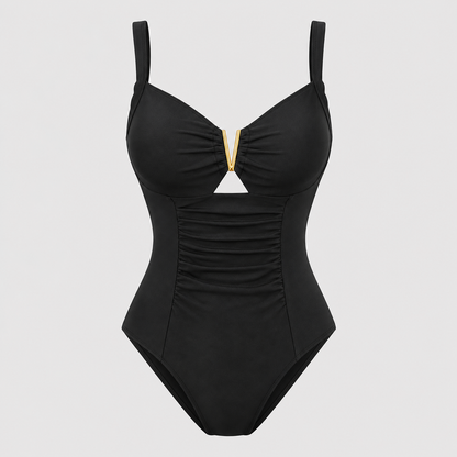 Sophia – Tankini de dos piezas con escote en V y color liso para mujer