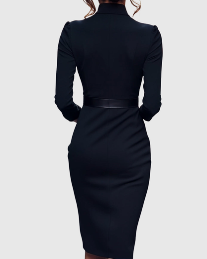 Claribel – Vestido negro elegante de fiesta para mujer