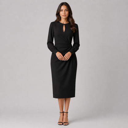 Caliora – Vestido midi formal de manga larga para mujer