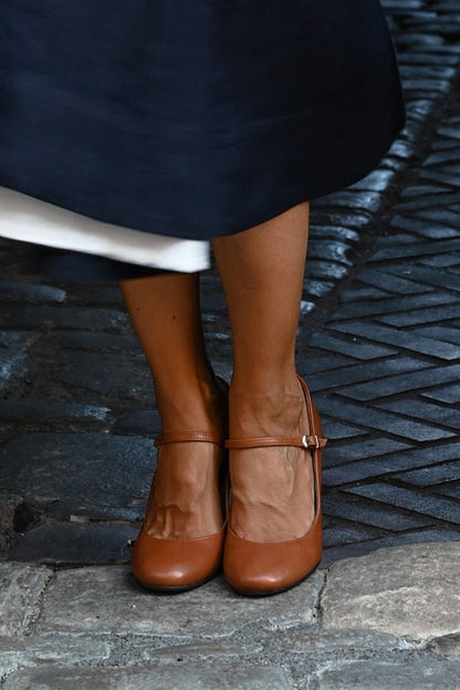Sandalias Mujer | Tacón Bajo Macizo | Tira Ajustable con Hebilla | Estilo Diario Verano