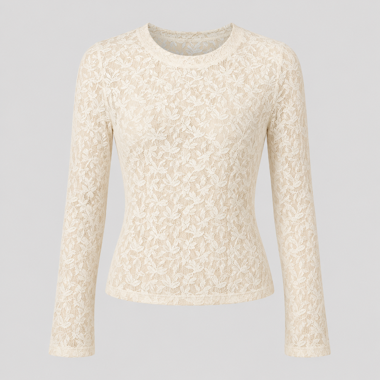 Lunette – Camiseta de encaje semitransparente para mujer