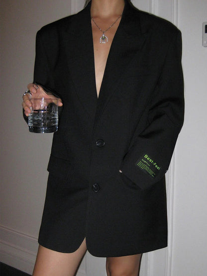 Blazer de corte oversize con solapas clásicas para mujeres | Ideal para la oficina o salidas