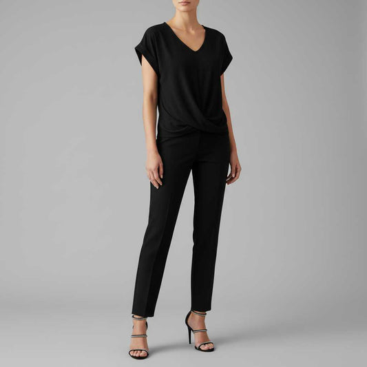 Camiseta Mujer Escote en V Con Detalle Retorcido | Top Casual