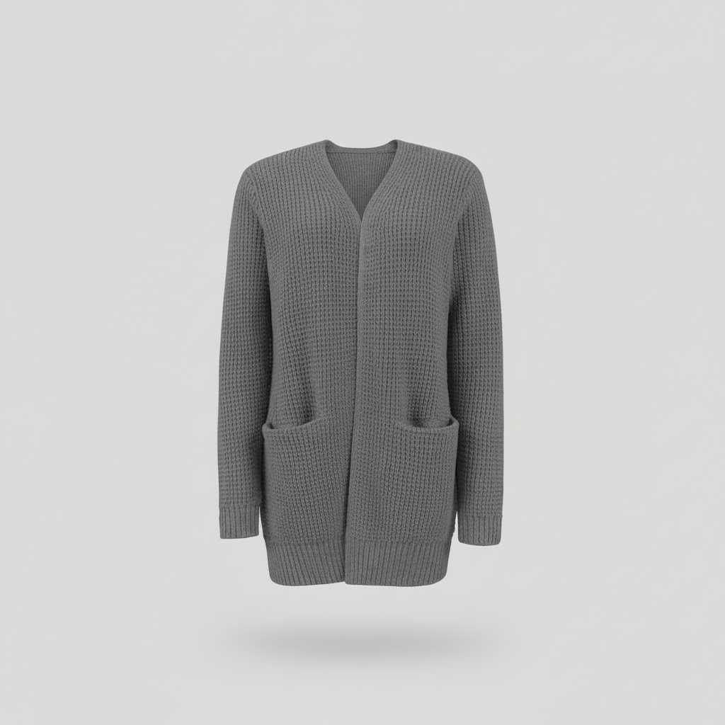 Cárdigan Largo Mujer Gris | Chaqueta de Punto Elegante