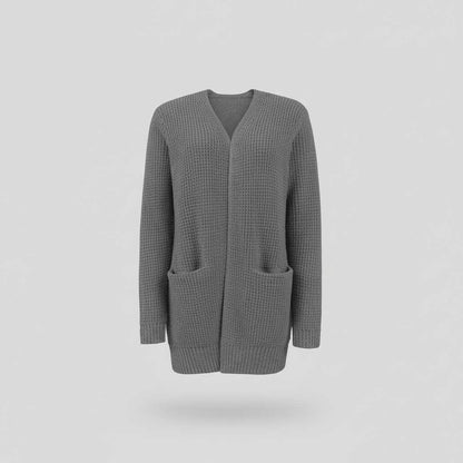 Cárdigan Largo Mujer Gris | Chaqueta de Punto Elegante