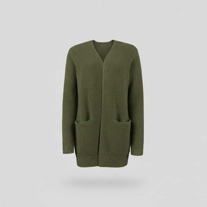Cárdigan Largo Mujer Gris | Chaqueta de Punto Elegante