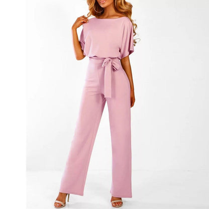 Gisela | Mono casual de manga corta con cinturón para mujer