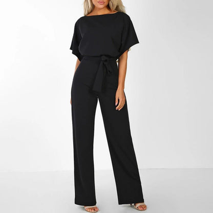 Gisela | Mono casual de manga corta con cinturón para mujer