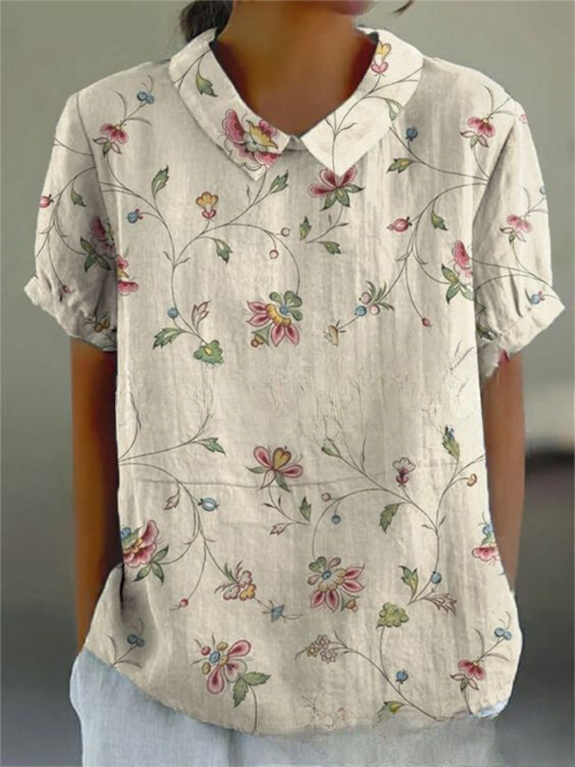 Émilie – Blusa vintage con estampado floral para mujer