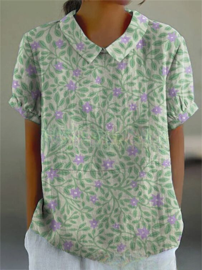 Émilie – Blusa vintage con estampado floral para mujer