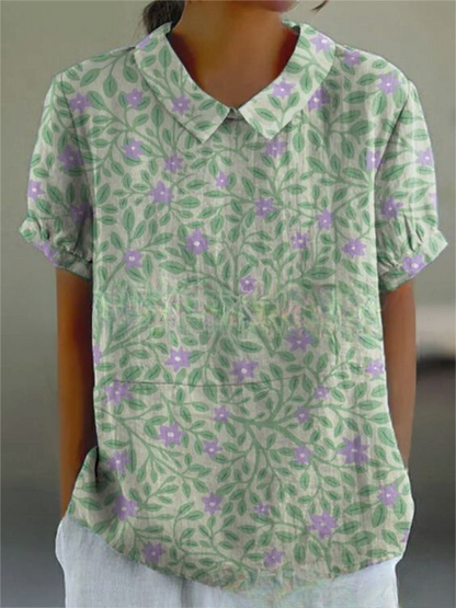 Émilie – Blusa vintage con estampado floral para mujer