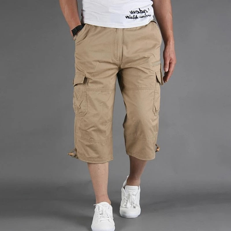 Adrián | Hombre Pantalón Cargo 3/4 Relaxed Fit Bolsillos Múltiples