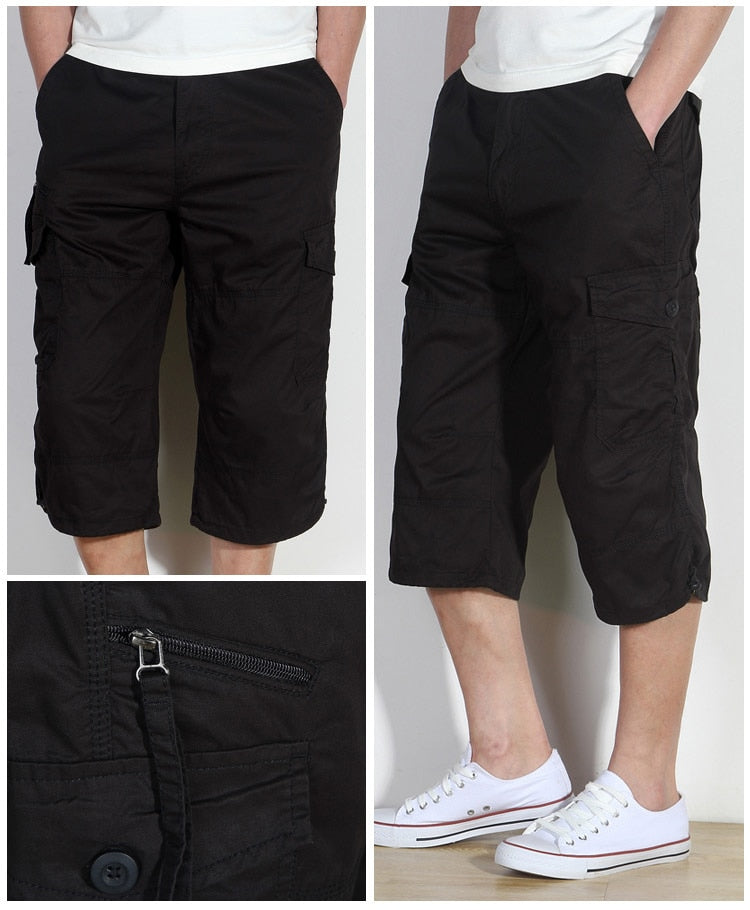 Adrián | Hombre Pantalón Cargo 3/4 Relaxed Fit Bolsillos Múltiples