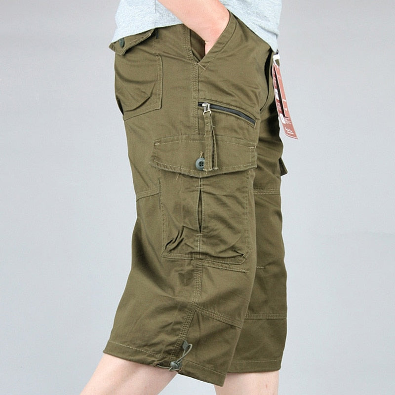 Adrián | Hombre Pantalón Cargo 3/4 Relaxed Fit Bolsillos Múltiples