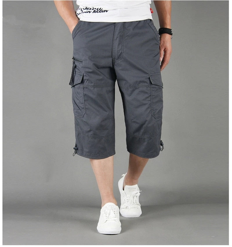 Adrián | Hombre Pantalón Cargo 3/4 Relaxed Fit Bolsillos Múltiples