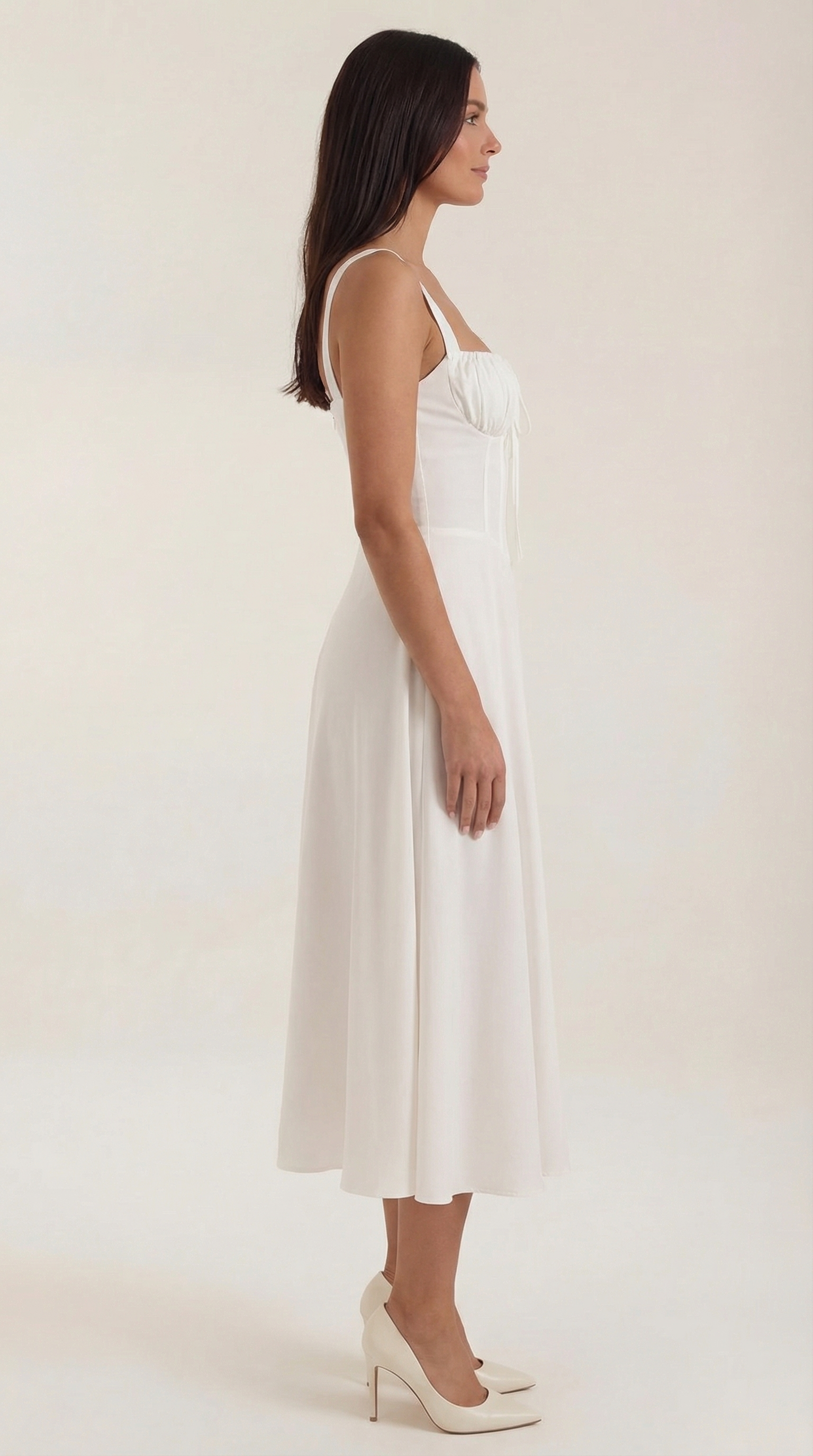 Valeria | Mujer Vestido Midi Línea A Cordón