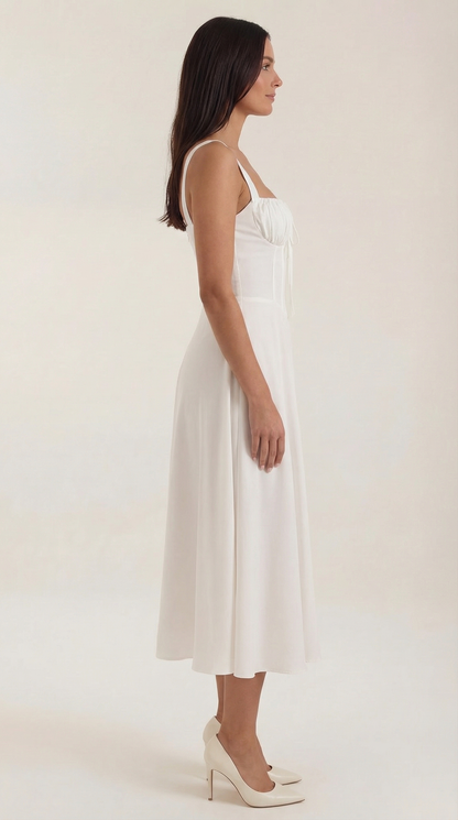 Valeria | Mujer Vestido Midi Línea A Cordón