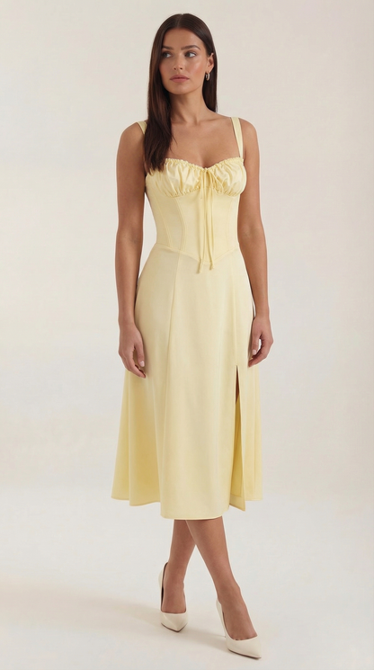 Valeria | Mujer Vestido Midi Línea A Cordón