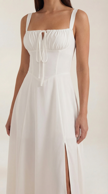 Valeria | Mujer Vestido Midi Línea A Cordón