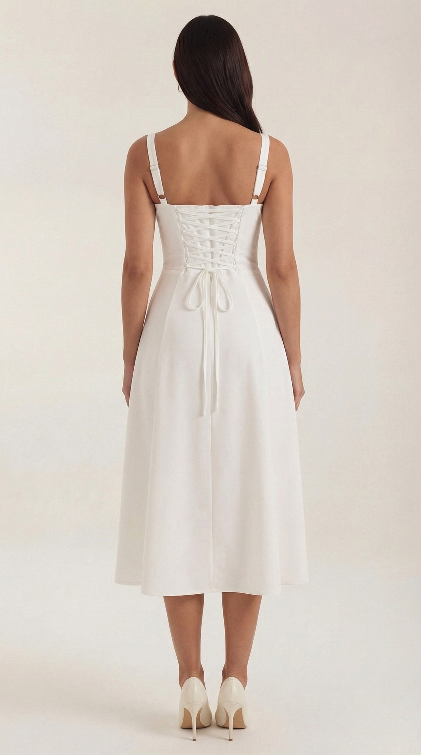Valeria | Mujer Vestido Midi Línea A Cordón