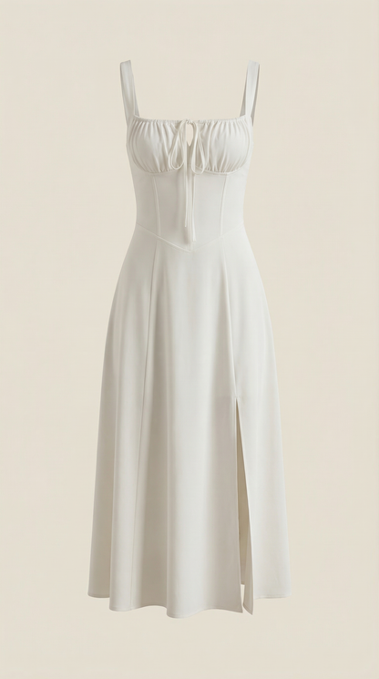 Valeria | Mujer Vestido Midi Línea A Cordón