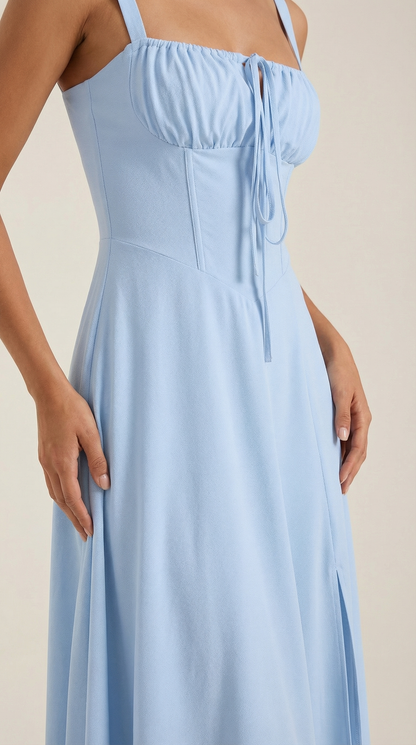 Valeria | Mujer Vestido Midi Línea A Cordón
