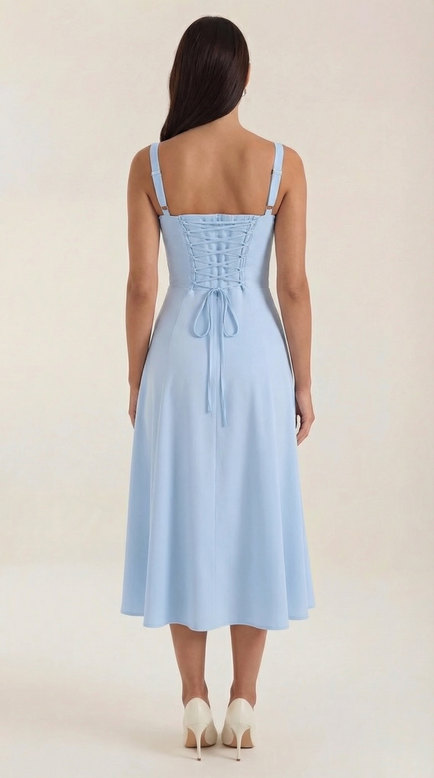 Valeria | Mujer Vestido Midi Línea A Cordón