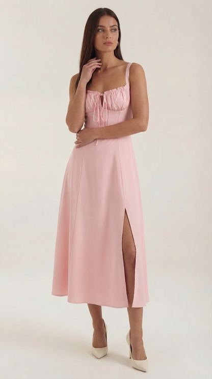 Valeria | Mujer Vestido Midi Línea A Cordón