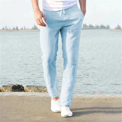 Marco | Hombre Pantalones Lino Cintura Elástica