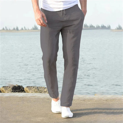 Marco | Hombre Pantalones Lino Cintura Elástica
