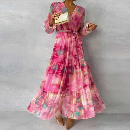 Kaelis | Vestido largo de verano elegante con pliegues