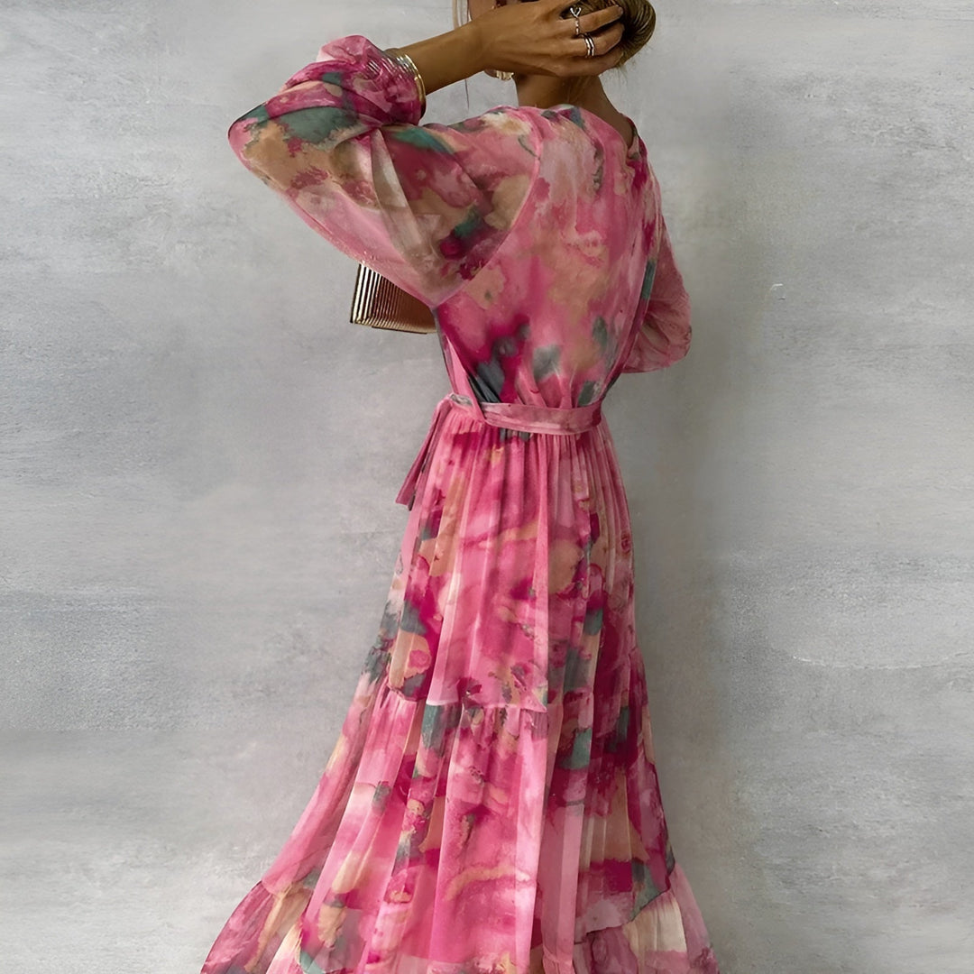 Kaelis | Vestido largo de verano elegante con pliegues