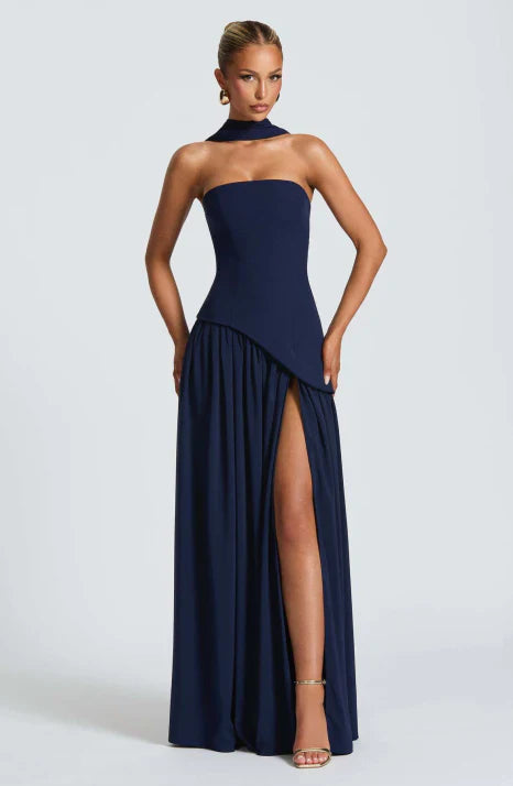 Maxikleid Damen | Trägerloser Schnitt & fließende Silhouette