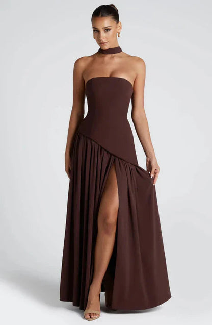 Maxikleid Damen | Trägerloser Schnitt & fließende Silhouette