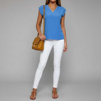 Blusa Verano Cuello en V | Moda Femenina Casual