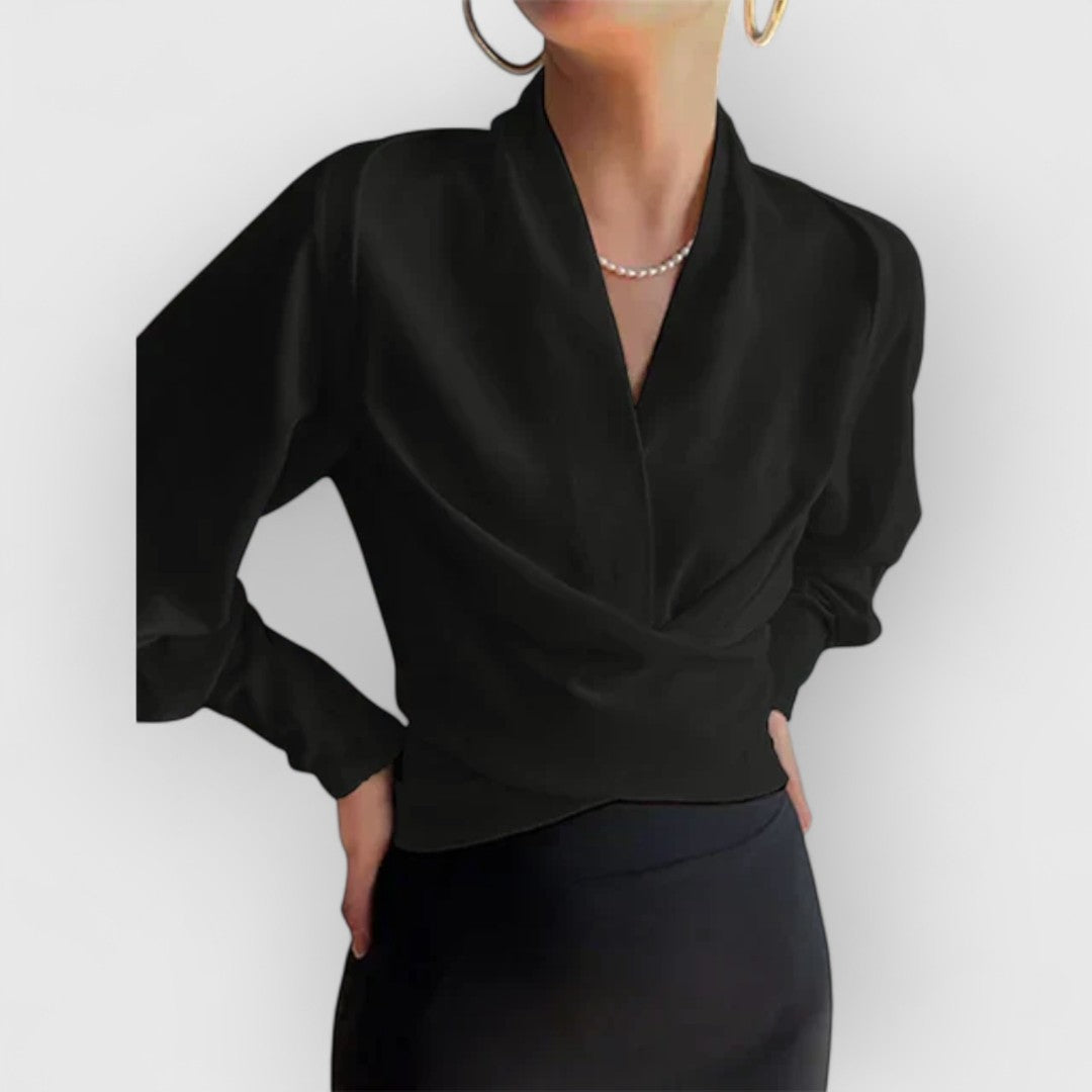 Camisa elegante ligera para mujer con mangas abullonadas diaria