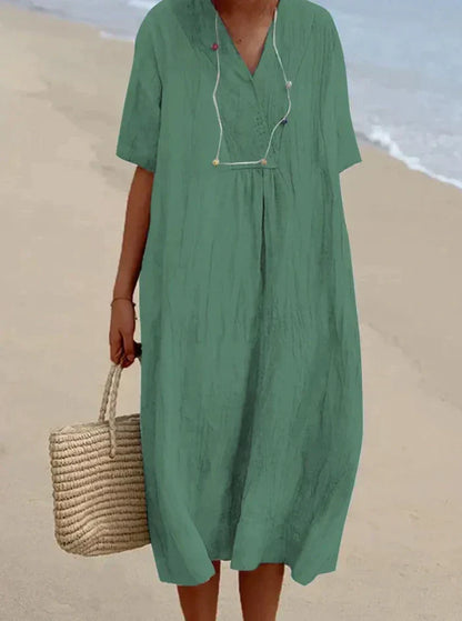 Celina – Vestido de lino y algodón para mujer – Frescura natural y elegancia desenfadada